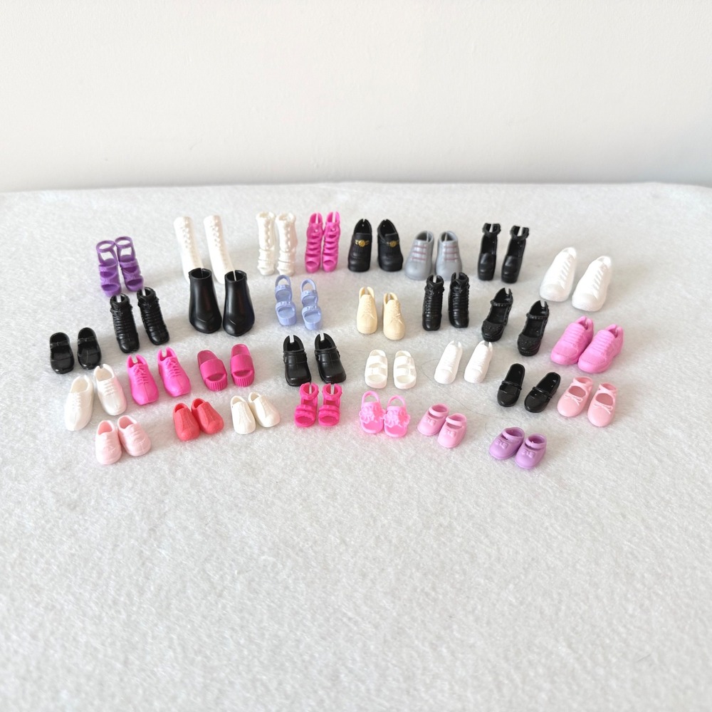Various Doll Shoes Lot 31 Pieces Mixed Styles Barbie Compatible Accessories‎